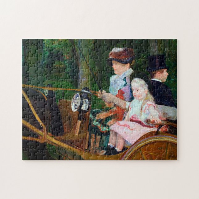 Puzzle Girl Riding a Carrie, Mary Cassatt (Horizontal)