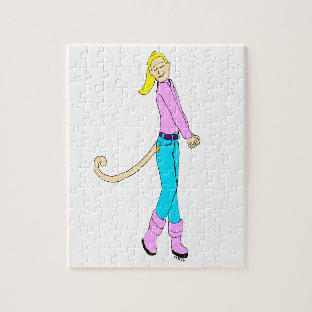 Puzzle girl with a tail (Vertical)