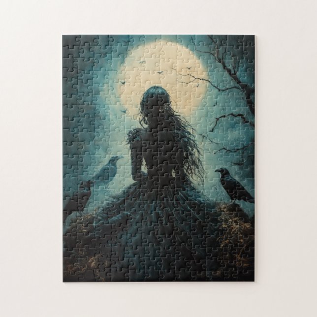 Puzzle Girl with Crows (Vertical)