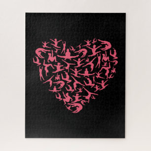 Puzzle Girls Love Gymnastique - Coeur Silhouette