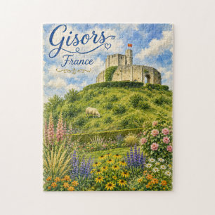 Puzzle Gisors France Château Normandie aquarelle
