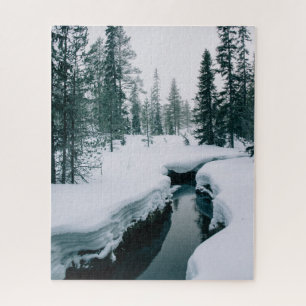 Puzzle Glace et neige Flux dans un paysage hivernal enn