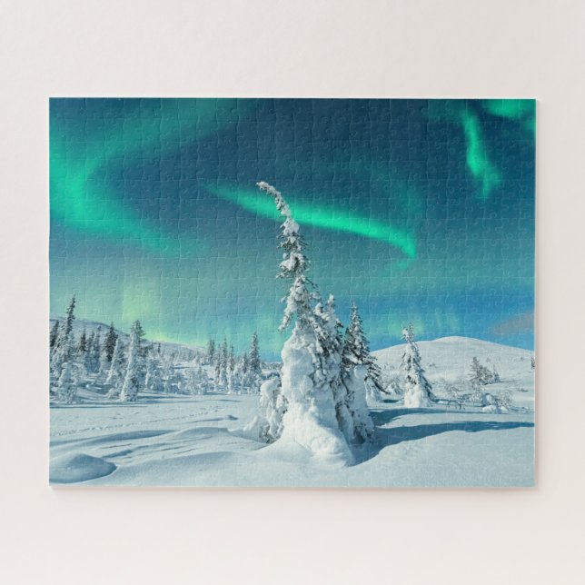 Puzzle Glace et neige | Northern Lights, Laponie, Finland (Horizontal)