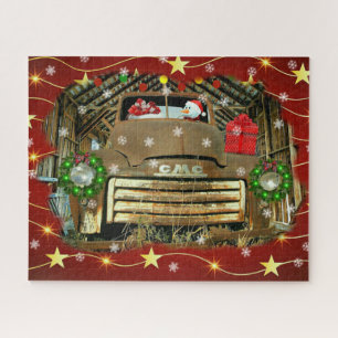 Puzzle GMC Truck Vintage de Frosty Course de Noël