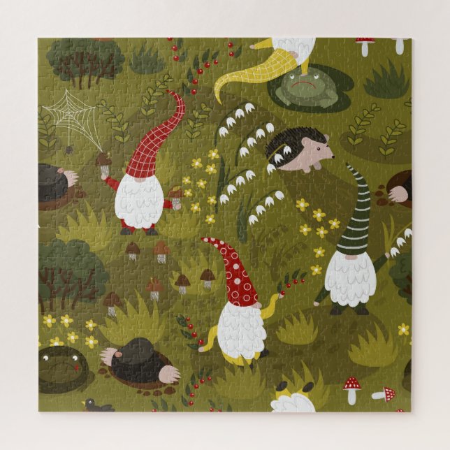 Puzzle Gnomes de jardin : Faune de flore humoristique. (Vertical)