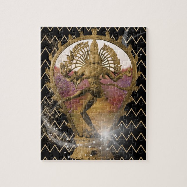 Puzzle Gold Dancing Shiva Starry Chevron (Vertical)