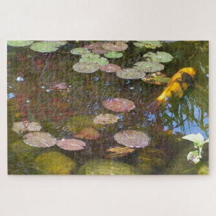 Puzzle Gold Koi dans l'étang Lily