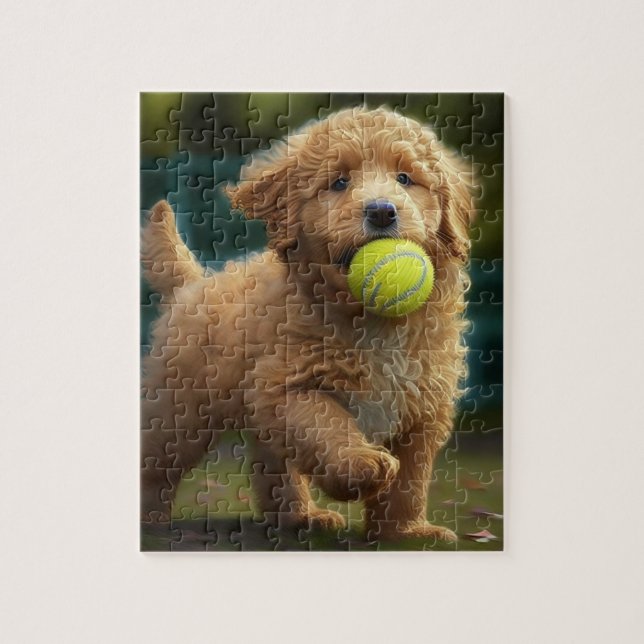 Puzzle Golden Doodle Chiot Joue Ball (Vertical)