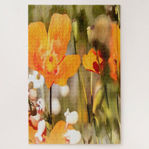 Puzzle Golden Orange California Pavot Acrylique Peinture