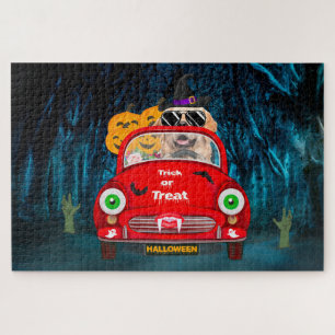 Puzzle Golden Retriever Chien Conduisant Voiture Épouvant