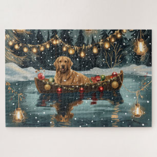 Puzzle Golden Retriever Noël Festive Voyage