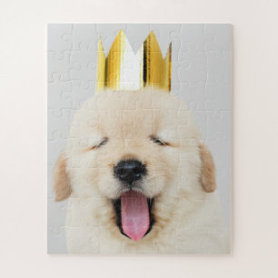 Puzzle Golden Retriever Puppy Sleepy en Couronne
