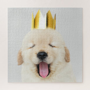Puzzle Golden Retriever Puppy Sleepy en Couronne