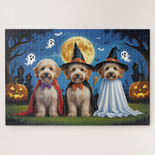 Puzzle Goldendoodle Chiens Citrouille Halloween Funny