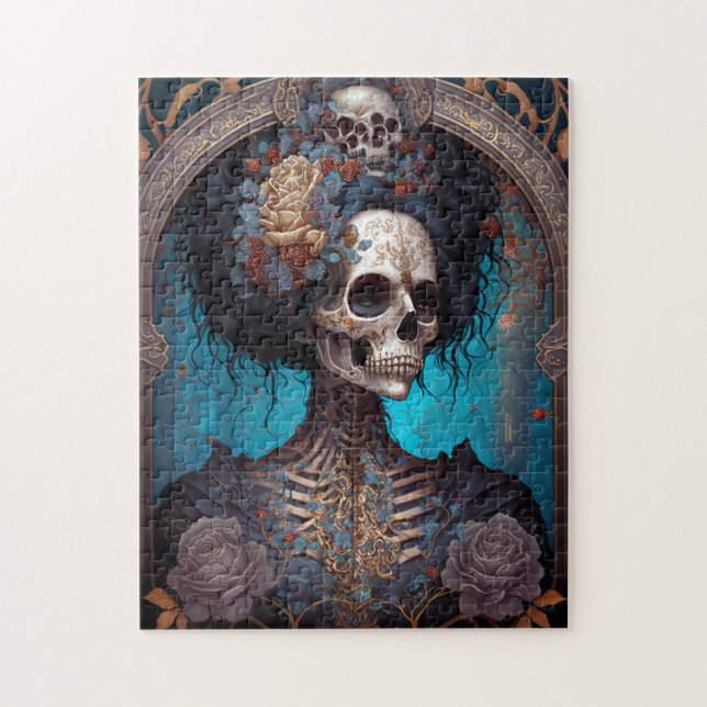 Puzzle Goth Skeleton Skull Woman Gothique (Vertical)