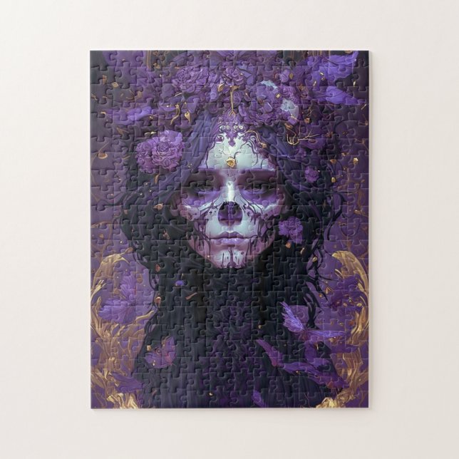 Puzzle Goth Skull Woman Dark Imaginaire Art (Vertical)