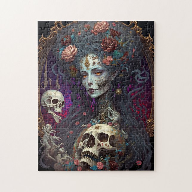 Puzzle Goth Skull Zombie Femme Gothique (Vertical)