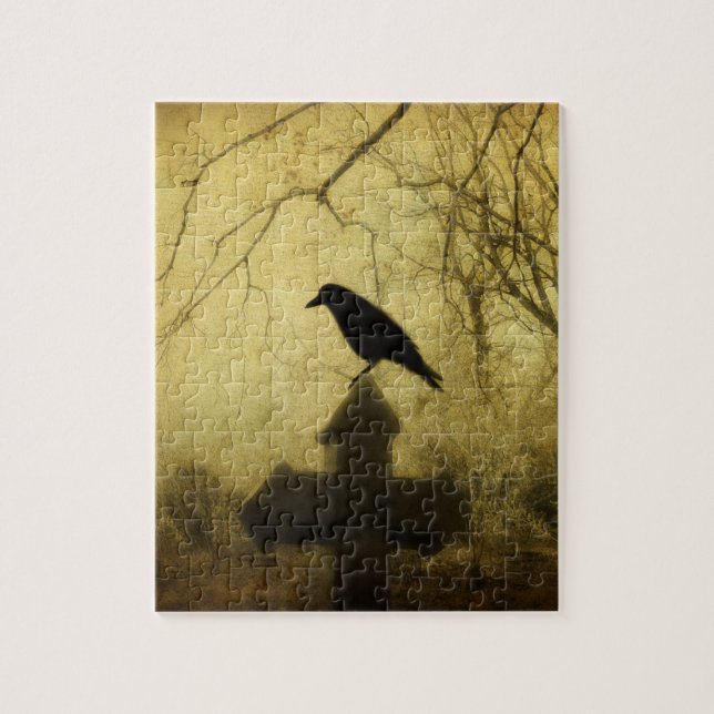 Puzzle Gothic Crow On Cross (Vertical)