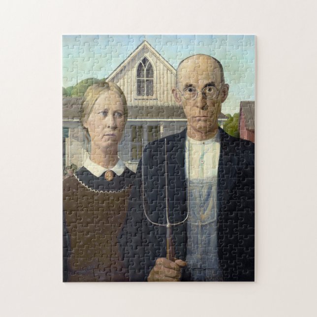 Puzzle gothique américain par Grant DeVolson Wood (Vertical)