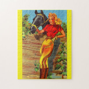 Puzzle goupille- gallon des années 1940 et cheval