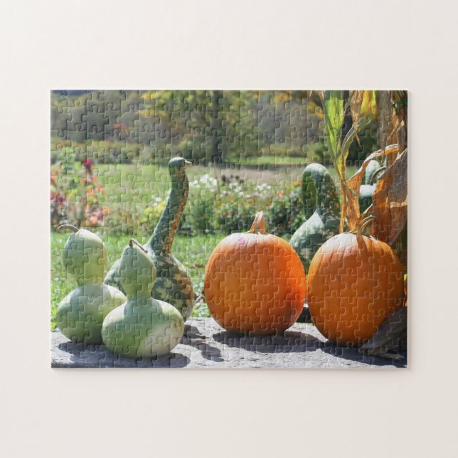 Puzzle Gourmets Et Ferme Citrouille Stand 2 Automne (Horizontal)