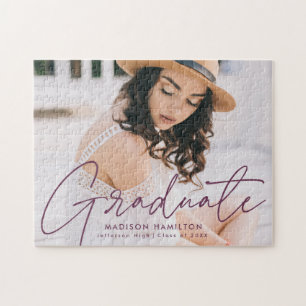 Puzzle Graduation photo de script violet moderne