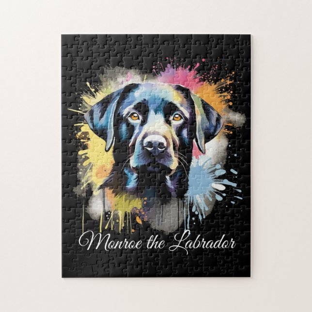 Puzzle Graffiti coloré du Black Lab (Vertical)