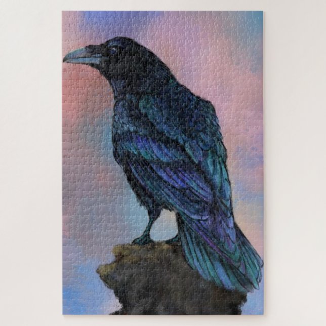 Puzzle Grand Corbeau commun - Peinture Art (Vertical)