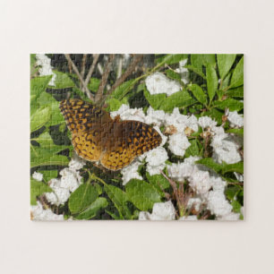 Puzzle Grand Fritillaire à Miroitements sur laurier de mo