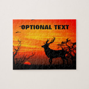 Puzzle Grand mâle silhouetté contre le coucher du solei