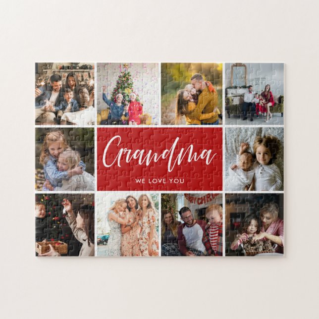 Puzzle Grand-mère We Love You Photo Collage (Horizontal)