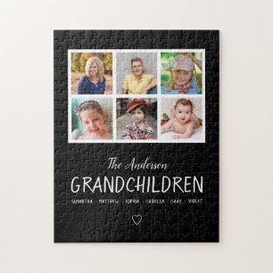 Puzzle Grand-parents 6 Collage photo en noir personnalis