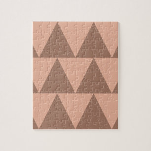 Puzzle Grand Triangles géométriques Mocha Mousse Dusty ro