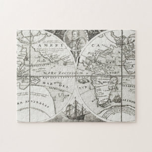 Puzzle Grand Voyages Vieux Antique Carte générale Monde