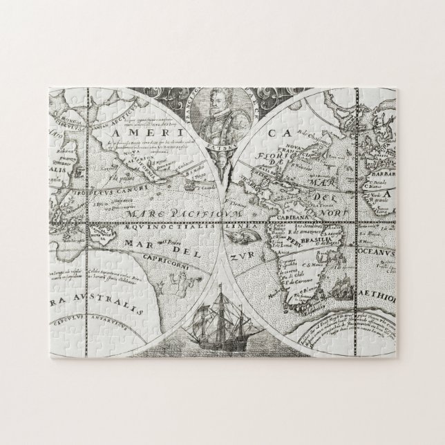 Puzzle Grand Voyages Vieux Antique Carte générale Monde (Horizontal)