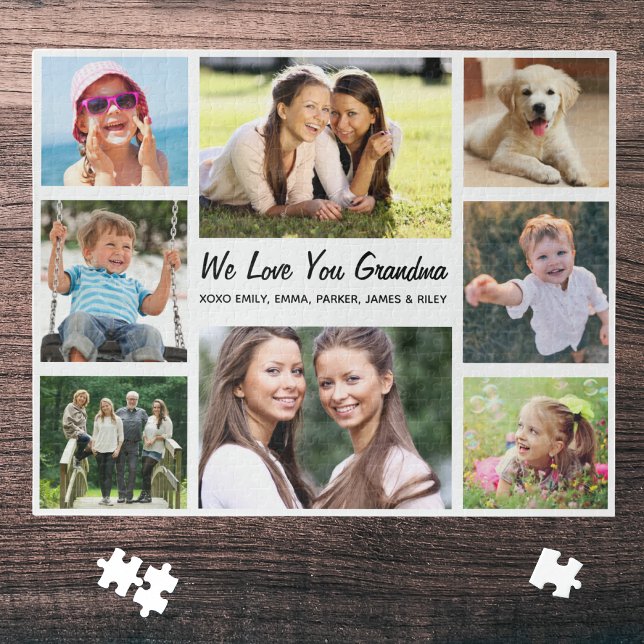 Puzzle Grandma Love You Personnalisé Photo Collage (Créateur téléchargé)