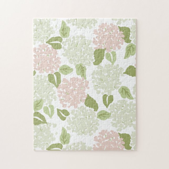 Puzzle Grandmillenial hydrangea preppy floral joli (Vertical)