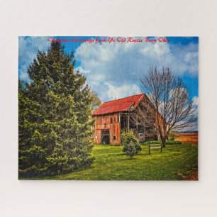 Puzzle Grange rustique Ohio. Vœux de Noël