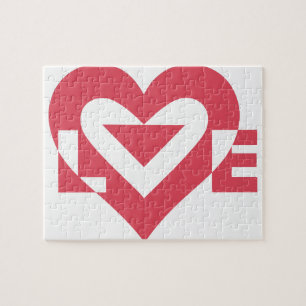 Puzzle Graphique d'amour cool, rose cerise