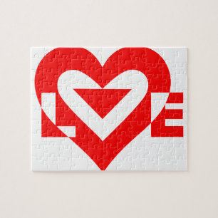 Puzzle Graphique d'amour cool, Rouge