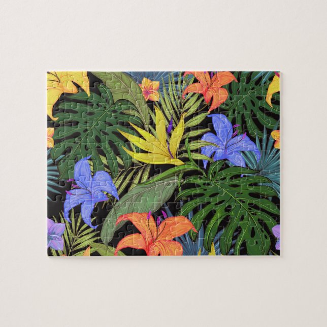 Puzzle Graphique de fleur d'Aloha de Hawaii tropical (Horizontal)