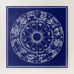 Puzzle Graphique du zodiaque encadré DIY Couleurs #1 - Bl