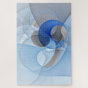Puzzle Graphisme d'art fractal abstrait bleu gris moderne