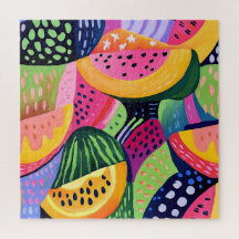 Gras Colorful Melon Fruits d'été Peinture