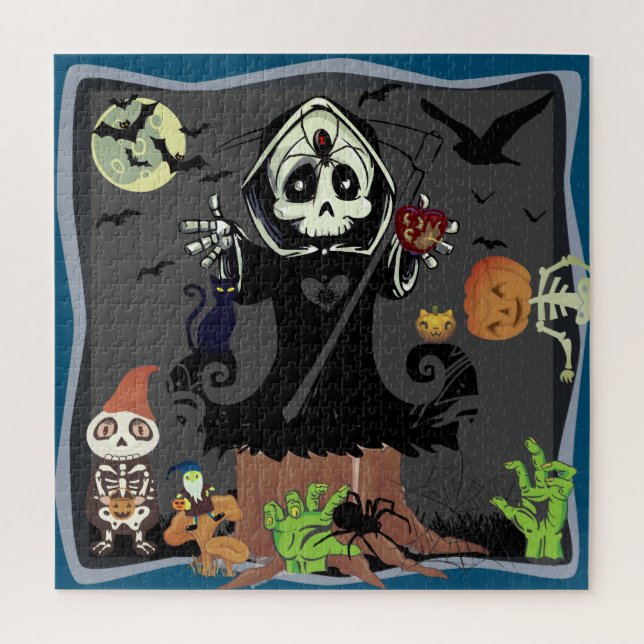 Puzzle Grave Faucheuse Zombie Skeleton Gnome Citrouille M (Vertical)
