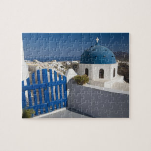 Puzzle Grèce et île grecque de Santorin depuis le