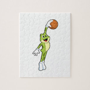 Puzzle Grenouille en tant que joueur de basket-ball avec 