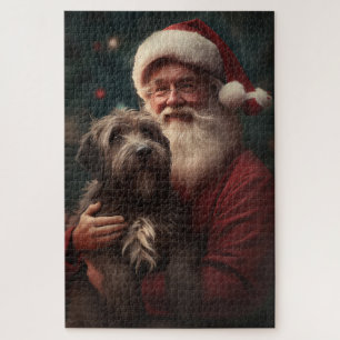 Puzzle Griffon à poil dur Père Noël Noël