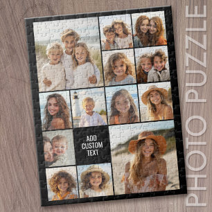 Puzzle Grille de collage de 13 photos - Texte personnalis