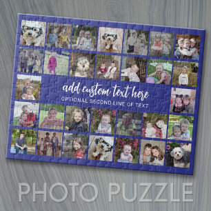 Puzzle Grille de collage photo 30 - 2 zones de texte - bl